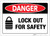 Danger: Lock Out for Safety with Icon - Label