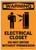 Warning: Electrical Closet - Do Not Enter Without Permission with Icon - Label