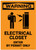 Warning: Electrical Closet - Enter by Permit Only with Icon - Label