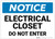 Notice: Electrical Closet Do Not Enter - Label