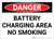 Danger: Battery Charging Area No Smoking - Label