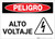 Danger: High Voltage with Hazard Icon Spanish - Label