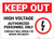 Keep Out High Voltage Authorized Personnel Only with Icon Landscape - Label
