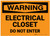 Warning: Electrical Closet - Do Not Enter - Label