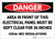 Danger: Electrical Panel Must be Kept Clear 36 Inches (OSHA-NEC Regulations) - Label