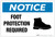 Notice: Foot Protection Required with Icon - Label