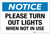 Notice: Please Turn Out Lights When Not in Use - Label