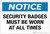 Notice: Security Badges Must Be Worn at All Times - Label