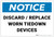 Notice: Discard Replace Worn Tiedown Devices - Label