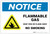 Notice: Flammable Gas Keep Fire Or Flame Away - No Smoking with Hazard Icon - Label
