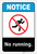 Notice: No Running Portrait ANSI - Label