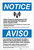 Notice: Bilingual Spanish Radio Frequency ANSI - Label