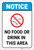 Notice: No Food or Drink in This Area Portrait ANSI - Label