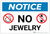Notice: No Jewelry with Icons - Label
