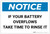 Notice: If Your Battery Overflows, Take Time to Rinse It - Label