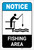 Notice: Fishing Area Water Safety Portrait ANSI - Label