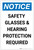 Notice: Safety Glasses/Hearing Protection Required Portrait - Label