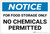Notice: For Food Storage Only - No Chemicals Permitted - Label