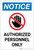 Notice: Authorized Personnel Only With Icon Portrait - Label