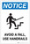 Notice: Avoid A Fall - Use Handrails with Icon Portrait - Label