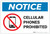Notice: Cellular Phones Prohibited with Icon - Label