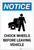 Notice: Chock Wheels Before Leaving Vehicle Portrait with Icon - Label