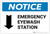 Notice: Emergency Eyewash Station Arrow Down Landscape - Label