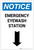 Notice: Emergency Eyewash Station Arrow Down Portrait - Label