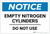 Notice: Empty Nitrogen Cylinders Do Not Use - Label