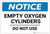 Notice: Empty Oxygen Cylinders - Do Not Use - Label