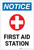 Notice: First Aid Station with Icon Portrait - Label