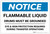 Notice: Flammable Liquid Drums Must Be Grounded - Label