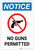 Notice: No Guns Permitted with Icon Portrait - Label