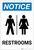 Notice: Restrooms Portrait with Icon - Label