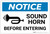 Notice: Sound Horn Before Entering with Graphic - Label