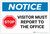 Notice: Stop - Visitor Must Report To The Office With Graphic - Label