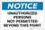 Notice: Unauthorized Persons Not Permitted Beyond This Point Landscape - Label