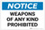 Notice: Weapons Of Any Kind Prohibited Landscape - Label