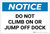Notice: Do Not Climb on or Jump Off Dock Landscape - Label