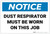 Notice: Dust Area Respirator Must Be Worn on This Job Landscape - Label