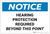 Notice: Hearing Protection Required Beyond This Point Landscape - Label