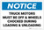 Notice: Truck Motors Must Be Off and Wheels Chocked Landscape - Label