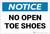Notice: No Open Toe Shoes Landscape - Label