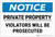 Notice: Private Property - Violators Will Be Prosecuted Landscape - Label