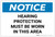Notice: Hearing Protection Must be Worn in This Area Landscape - Label