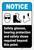 Notice: Safety Glasses/Hearing Protection/Safety Shoes Required Portrait ANSI - Label