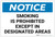 Notice: Smoking Is Prohibited Except Designated Areas Landscape - Label