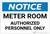 Notice: Meter Room - Authorized Personnel Only Landscape - Label