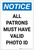Notice: All Patrons Must Have Valid Photo ID Portrait - Label