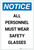 Notice: All Personnel Must Wear Safety Glasses Portrait - Label